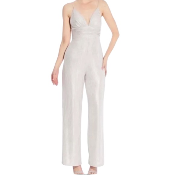 Aidan Mattox Pants - Aidan Mattox Knit Foiled Jumpsuit